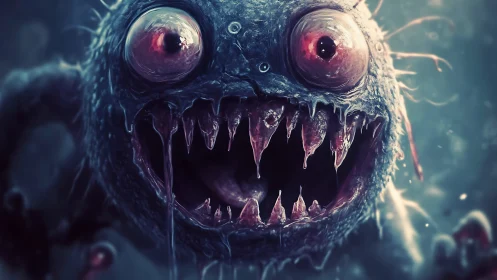 Friendly deep sea monster sharing a wildly toothy grin.