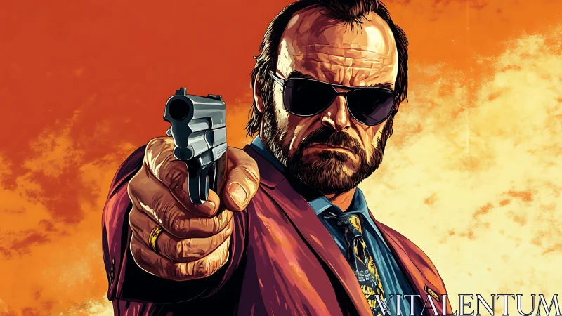 Sunlit showdown with a sharp-suited, steely stranger.