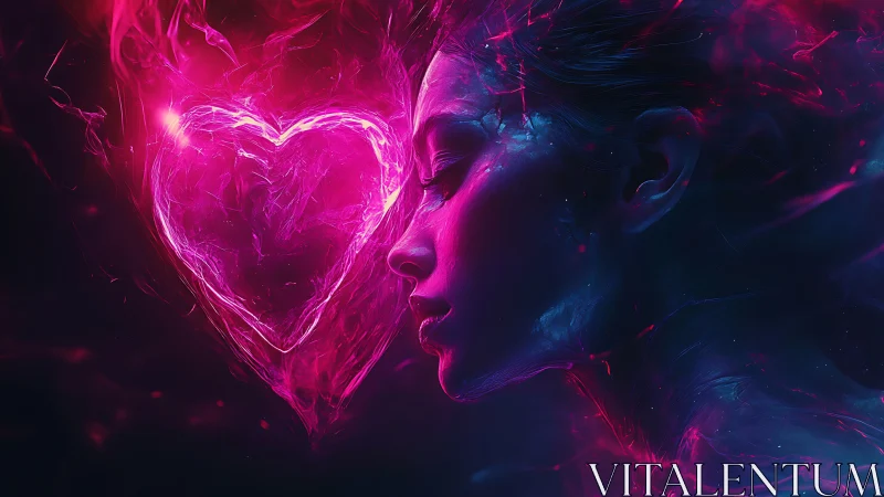 Luminescent heartbeat: Electric passion ablaze in neon chaos.