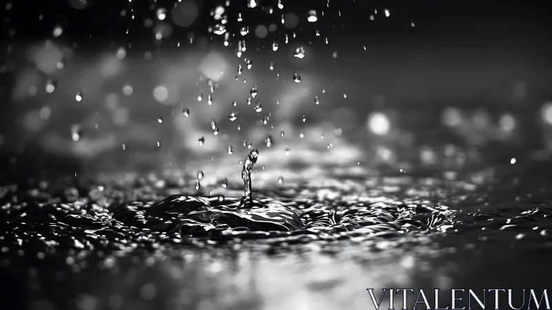 High-speed macro capture isolates monochrome water impact crown