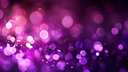 Vibrant Abstract Purple Bokeh Background with Glittering Lights.