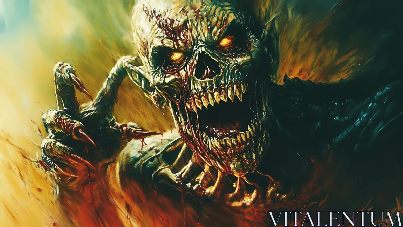 Infernal bone-fiend screaming through molten nightmare fire.