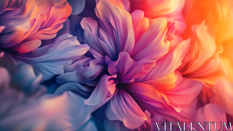 Luminous Petals Dance in a Rainbow Gradient