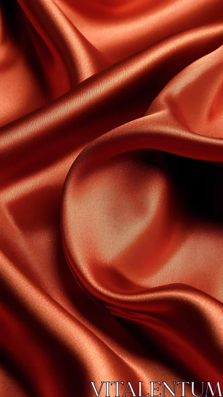 Close-up view of folded orange satin textile surface.