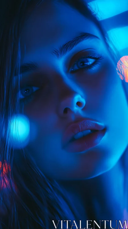 Neon drenched gaze rewrites midnight into electric hush