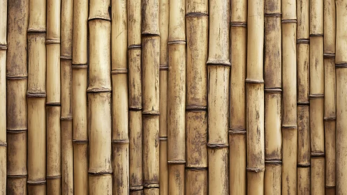 Orthogonal bamboo culm array with weathered epidermal patina.