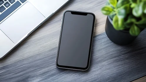 Modern Workspace Setup With a Smartphone Ready