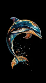 Swirling nebula dolphin pirouettes through liquid starlight