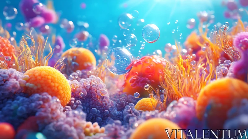 Bubble-bright micro reef dreaming in neon coral glow.