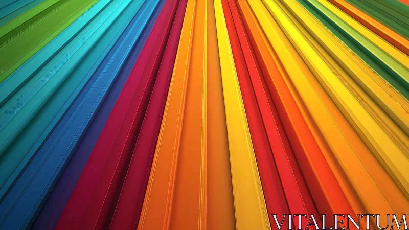 Radiating diagonal color panels form a structured spectrum