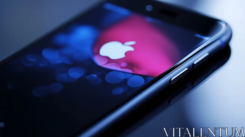 Sleek smartphone glow in cool blue and soft neon light.