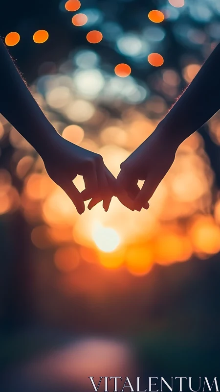 Two Hearts Interlaced in Twilight's Amber Glow.