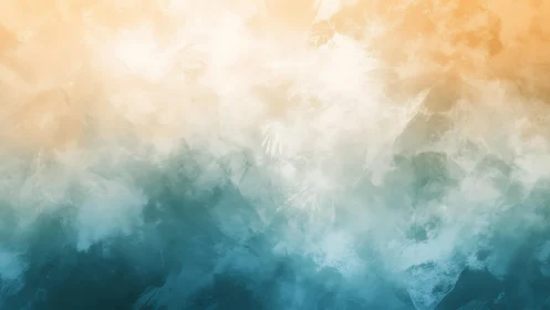 Abstract watercolor gradient in blue and orange tones, soft textured style.