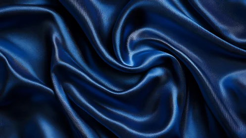 Deep Blue Fabric Waves in Luminous Folds