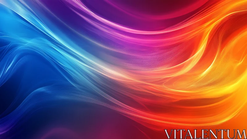 Color gradient waves blend blue, magenta, and orange light