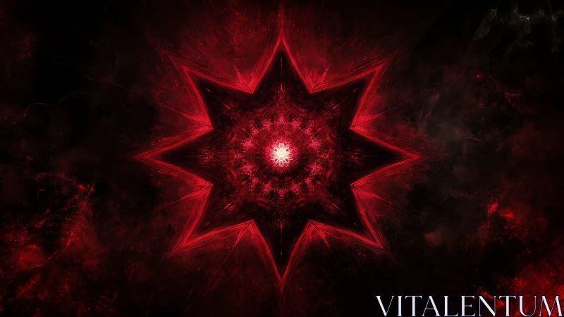 Red fractal starburst radiates from bright central core