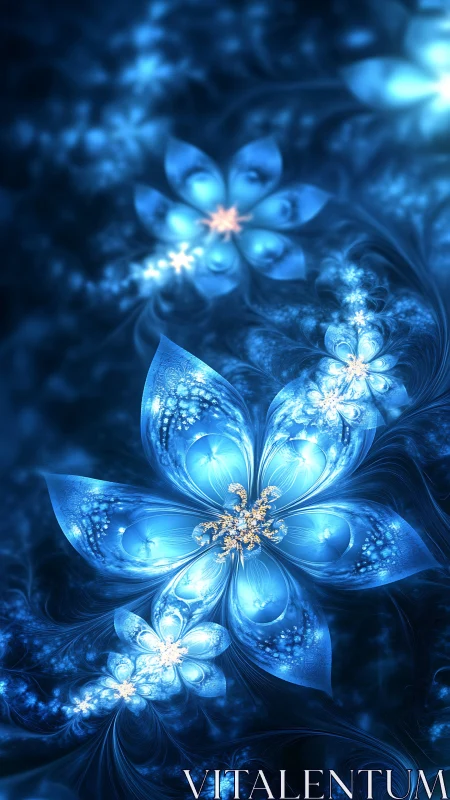 Starlit crystal blossoms drifting through midnight tides.