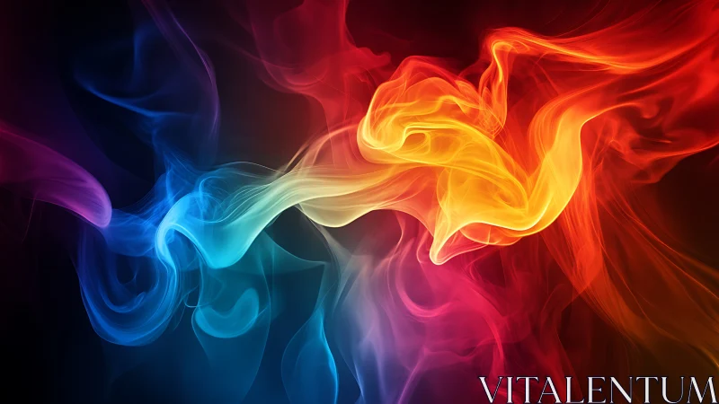 Vibrant Neon Smoke Waves: Dynamic Color Blend.