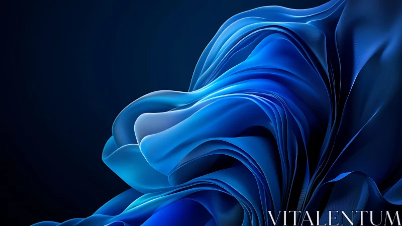 Midnight azure folds swirling like digital ocean petals.
