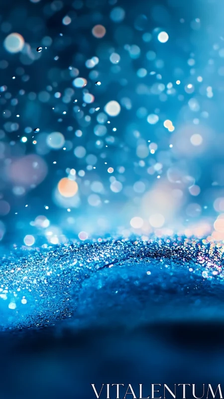 Blue bokeh field displays defocused light particles