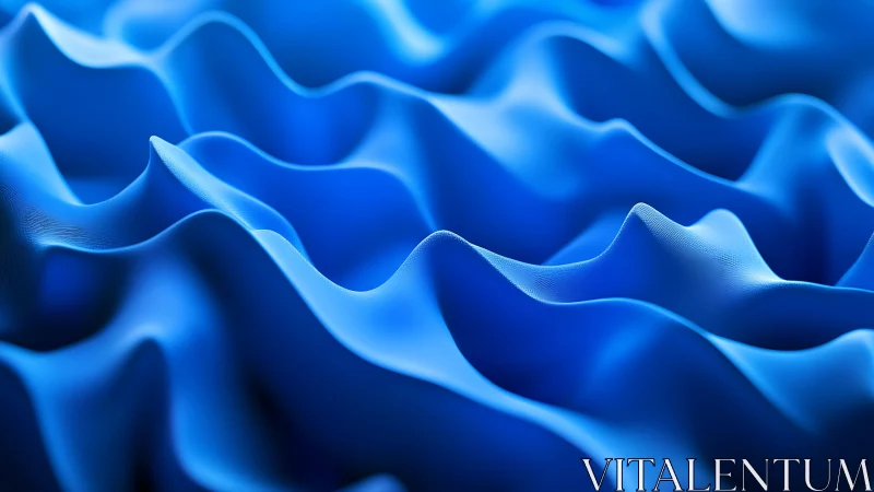 Velvet waves of electric blue fold into a soft digital sea