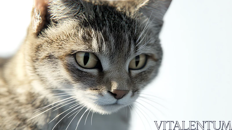 Meet the Thoughtful Gaze of a Striped Tabby Cat.