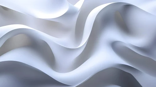 Abstract flowing white fabric waves, soft minimalist design.