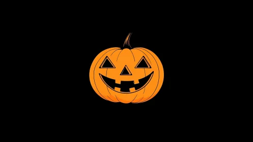 Glowing jack o lantern silhouette on deep black background.