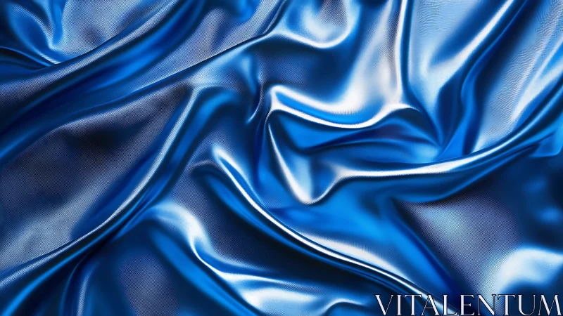 Blue satin fabric shows glossy folds and directional light