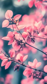 Pink Blossoms Dancing in Soft Light