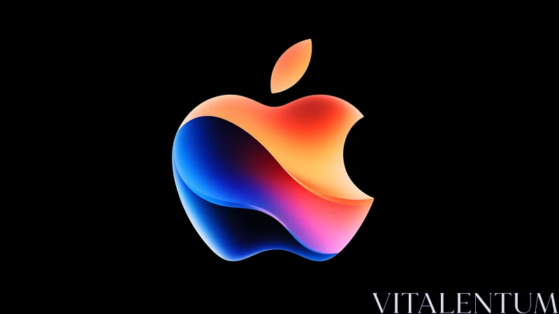 Gradient Mesh Apple Logo with Dynamic Color Transition.