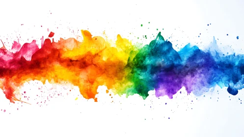 Chromatic spectrum plume with high-energy pigment diffusion.