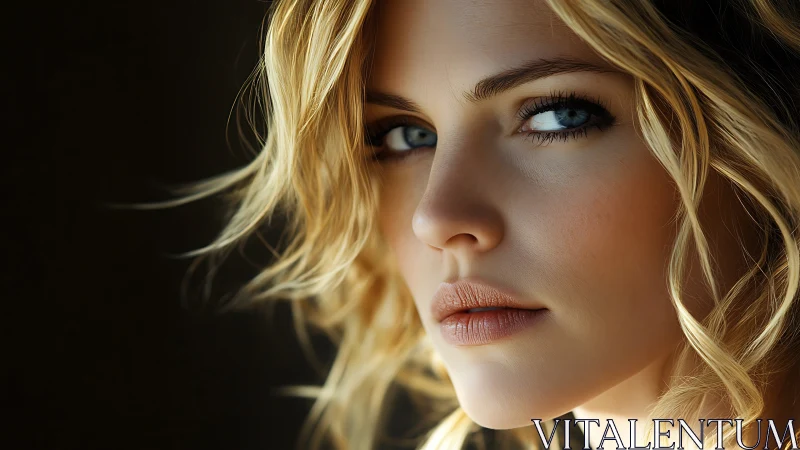 Soft light carves a quiet storm across blue steel eyes