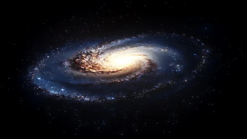 Spiraling starforge galaxy swirling in quiet velvet night.