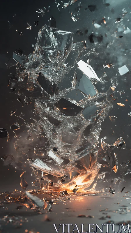 Shimmering Glass Explosion Dancing In Quiet Firelight.