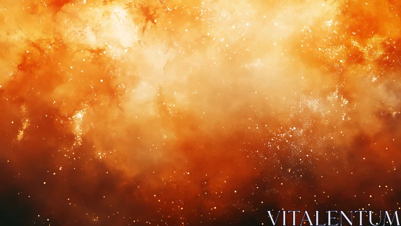 Glowing Golden Particles Dance Through Warm Amber Light