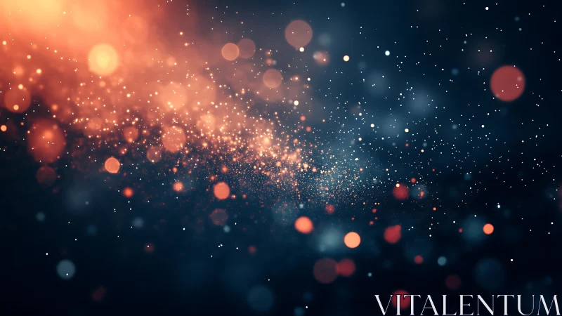 Glowing stardust drifts gently across a deep night sky