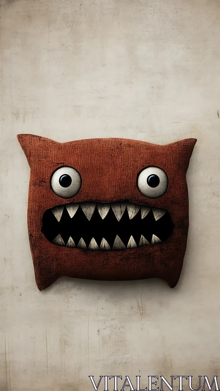 Textured square monster mask with exaggerated dentition profile.