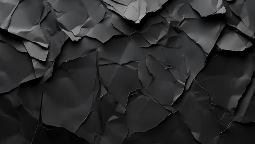 Layered torn black paper texture with sculpted shadows.