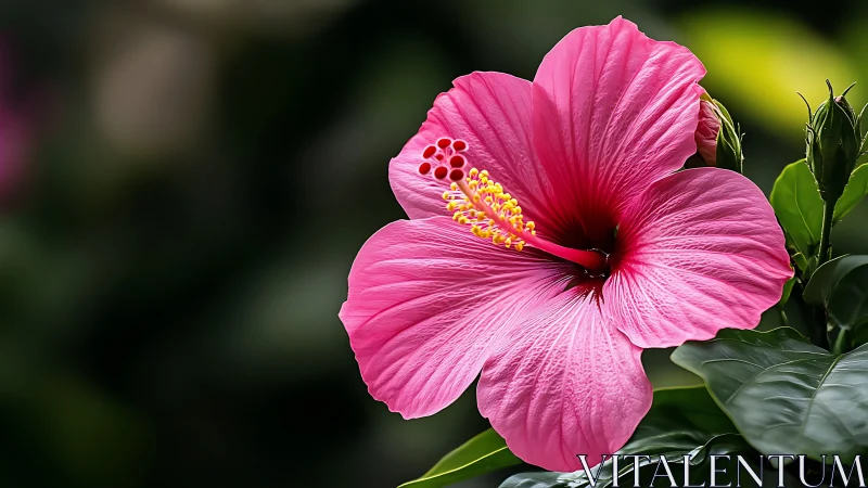 Tropical Hibiscus Blooms in Pink Splendor