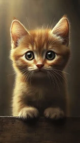 Feline Portrait Study with Warm Lighting.