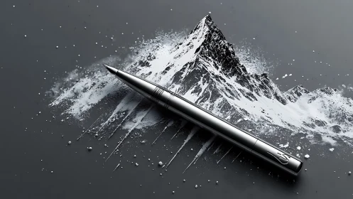 Steel summit scribbler carving avalanches of bright thought.