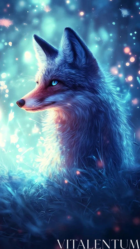 Bioluminescent fox profile rendered in high-glow chromatic lighting