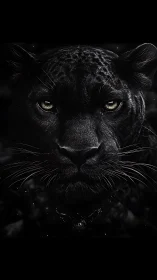 Black Panther Portrait with Piercing Eyes.