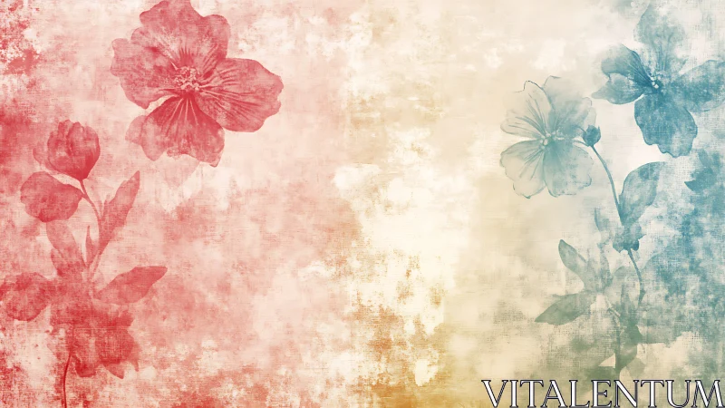 Gentle Garden: Where Pink and Blue Flowers Bloom.