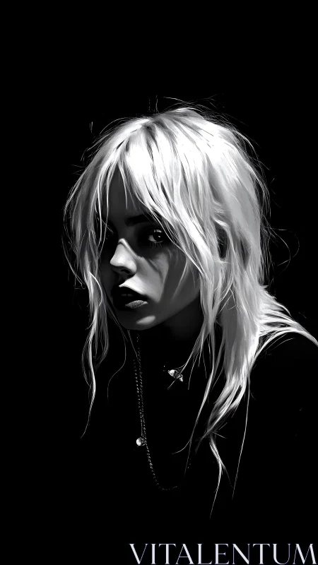 Moody monochrome portrait reveals a pensive, shadowed gaze