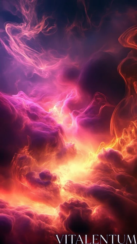 Nebula storms ignite a molten aurora in swirling void
