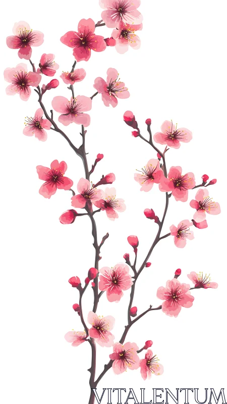 Cherry Blossoms Drift: Watercolor Dreams of Spring.