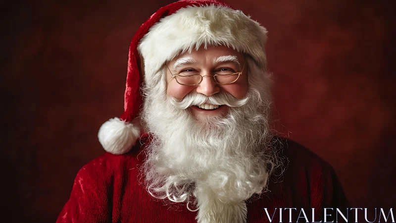 Jolly Santa portrait wrapped in cozy holiday cheer.