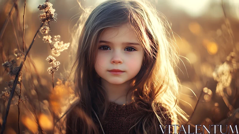 Young subject positioned in dried vegetation with backlighting
